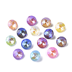 (52) Непрозрачная лаванда Граненые стекла указал назад горный хрусталь кабошоны, мокко флуоресцентный плоский круглый, разноцветные, 10x5 мм