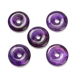 Аметист Подвески из натурального аметиста , подвески в виде пончиков/пи-дисков, класс А, 30x6 мм, отверстие : 6.5 мм