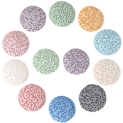 (52) Непрозрачная лаванда 24 шт. Невощеные бусины из натурального вулканического камня., для парфюмерных шариков эфирного масла, ароматерапевтические бусы, нет отверстий / незавершенного, окрашенные, плоско-круглые, разноцветные, 20~21x7.5 мм