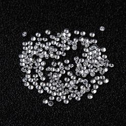 Clear Cubic Zirconia Cabochons, Grade A, Faceted, Diamond, Clear, 1mm