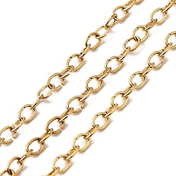 Золотой Ионное покрытие (ip) 304 кабельная цепь из нержавеющей стали, несварные, с катушкой, золотые, 4x3x0.5 мм