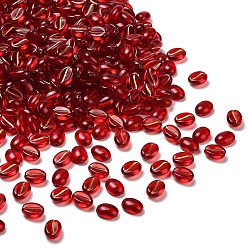 Темно-Красный Прозрачные акриловые бусины, кофейный боб, золотой металл обвитыми, темно-красный, 10.5x8x4.5~5 мм, отверстие : 1.2 мм, Около 1851~1900 шт / 500 г