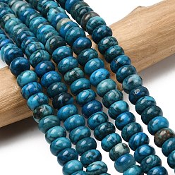 Темно-Голубой Натуральный камень-карта / камень пикассо / нити из бисера пикассо, рондель, глубокое синее небо, 8.5x5.5 мм, отверстие : 1 мм, около 73 шт / нитка, 15.35'' (39 см)