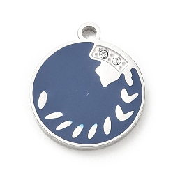 Vierge Douze constellations 304 pendentifs en acier inoxydable émaillé, avec strass, couleur inox, charmes de la Vierge, 17x15x1.8mm, Trou: 1.8mm