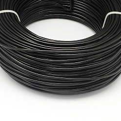 Black Round Aluminum Wire, Flexible Craft Wire, for Beading Jewelry Doll Craft Making, Black, 17 Gauge, 1.2mm, 140m/500g(459.3 Feet/500g)