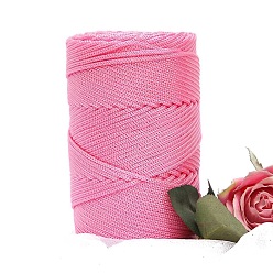 Ярко-Розовый Пряжа из ткани чинлон, для ручного вязания толстой нити, пряжа для вязания крючком, ярко-розовый, 4~5 мм