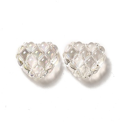 Clear Transparent Acrylic Beads, Heart, Clear, 17.2~17.4x20~20.4x9.6mm, Hole: 3~3.2mm