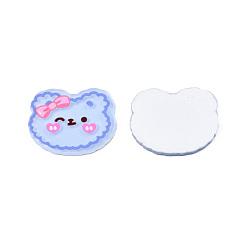 Васильковый Акриловые кабошоны с принтом, медведь, васильковый, 17x21x2 мм