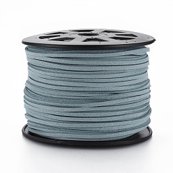 Light Steel Blue Faux Suede Cords, Faux Suede Lace, Light Steel Blue, 1/8 inch(3mm)x1.5mm, about 100yards/roll(91.44m/roll)