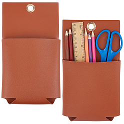 Camel 2Pcs PU Leather Hanging Storage Bag, with Alloy Finding, Rectangle, Camel, 230x130x1.5~10mm, Hole: 12mm