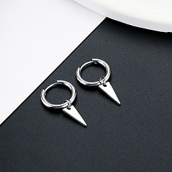 Треугольник Серьги из 304 нержавеющей стали, цвет нержавеющей стали, треугольные, 30 мм