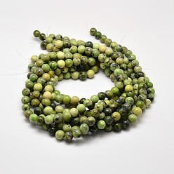 Serpentine Natural Serpentine Round Beads Strands, 10mm, Hole: 1mm, about 37pcs/strand, 15 inch