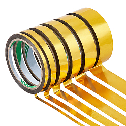 (932FM) Темно-синий аква-матовый с подкладкой 6рулоны 6 виды пластиковой клейкой ленты, темно-золотистые, 5~30 мм, 1 рулон / стиль