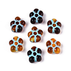 Кокосово-Коричневый Окрашенные прозрачные акриловые бусины, Имитация янтаря, цветок, кокосового коричневый, 14.5~15x13~13.5x7~7.5 мм, отверстие : 1.8 мм, Около 476 шт / 500 г