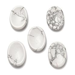 Говлит Овальный натуральный камень для беспокойства говлит, Кристаллический камень для лечения тревоги, исцеляющий большой палец, 35~35.5x25x6.5 мм