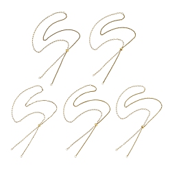 Golden Adjustable 304 Stainless Steel Slider Chains Lariat Necklaces Makings, with Brass Beads, Golden, 24.02 inch(61cm)