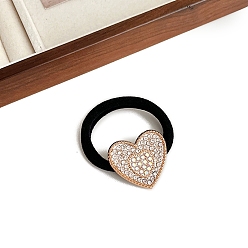 Сердце Блестящие эластичные резинки для волос Fashiona со стразами, держатель для хвоста для девочек и женщин, сердце, 54 мм