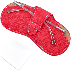 Красный 1чехол для очков из искусственной кожи, для очков, солнцезащитные очки протектор, с тканью для чистки очков из замшевого волокна 1pc, красные, сгиб: 87x175x8 мм, развернуть: 163x175x8 мм