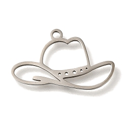 Нержавеющая Сталь Цвет 201 подвески из нержавеющей стали, шляпные прелести, цвет нержавеющей стали, 12.5x22x1 мм, отверстие : 1.5 мм