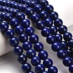 Ляпис-Лазурь Нитки бусины из натурального ляписа-лазури, круглые, класс AAA, 8~8.5 мм, отверстие : 0.6~0.7 мм, около 50 шт / нитка, 15.55~15.75'' (39.5~40 см)