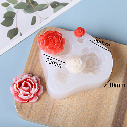 Flower DIY Silicone Molds, Fondant Molds, Resin Casting Molds, for Chocolate, Candy, UV Resin & Epoxy Resin Craft Making, White, Flower, 79x82mm