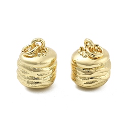 Настоящее золото 18K Латунные подвески, колонка прелести, стойки покрытие, без свинца и без кадмия, долговечный, с целью перехода в кольце, реальный 18 k позолоченный, 13.5x10.5 мм, отверстие : 3.4 мм