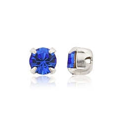 30050 Sapphire Preciosa® maxima crystal в пришивной чашке, чешский хрусталь, с настройками латуни, 719 35 021 шатон (круглый), серебряные, 30050 сапфир, ss 16 (3.8~4 мм)