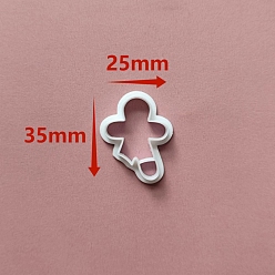 Gingerbread Man Christmas Plastic Molds, Clay Cutters, Clay Modeling Tools, for Earring Making, Gingerbread Man, 3.5x2.5cm