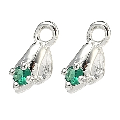 Серебро Латунь микро проложить кубический цирконий лед выбор и пинч поруки, долговечный, стойки покрытие, серебряные, 10x8x4 мм, отверстие : 1.6 мм, штифты : 1 мм