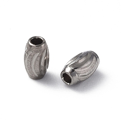 Stainless Steel Color Non-Tarnish 201 Stainless Steel Beads, Barrel, Stainless Steel Color, 5x3mm, Hole: 1.2mm