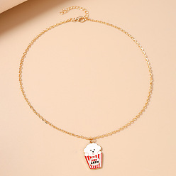Perro Collares con colgantes de animales de aleación esmaltada, dorado, blanco, perro, 15.75 pulgada (40 cm)