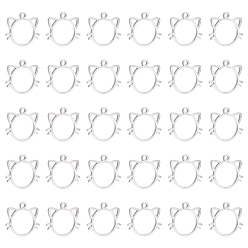 Нержавеющая Сталь Цвет 304 прелести нержавеющей стали, прелести кошачьей головы, цвет нержавеющей стали, 10x11x1 мм, отверстие : 1 мм, 30 шт / коробка