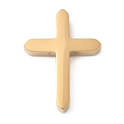 Золотой 304 подвески из нержавеющей стали, крестик, ионное покрытие (ip), золотые, 27x20x4 мм, отверстие : 3 мм