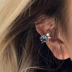 Круглые Серьги-каффы из сплава для женщин, с кубического циркония, круглые, 15 мм