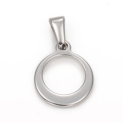 Нержавеющая Сталь Цвет Устойчивые к потускнению 304 подвески из нержавеющей стали, круглые кольца, цвет нержавеющей стали, 18.5x15.5x1.5 мм, отверстие : 3.5x6.5 мм