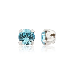60010 Aqua Bohemica Preciosa® maxima crystal в пришивной чашке, чешский хрусталь, с настройками латуни, 719 35 012 шатон (круглый), серебряные, 60010 аква богемика, ss 12 (3~3.2 мм)