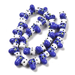 Королевский синий Нити бугорчатых бусин ручной работы в технике лэмпворк, ботинок, королевский синий, 12~13.5x12.5~14x9.5~10 мм, отверстие : 1.5 мм, около 25 шт / нитка, 12.72'' (32.3 см)