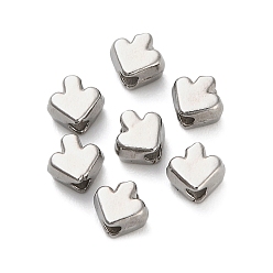 Нержавеющая Сталь Цвет 304 из нержавеющей стали бусы, стрелка, цвет нержавеющей стали, 4x4x3 мм, отверстие : 1.2 мм