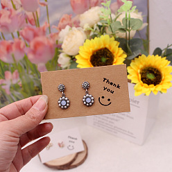 Светло-коричневый Карточки для демонстрации прямоугольных бумажных сережек, открытки с серьгами «спасибо», загар, 5x9x0.05 см