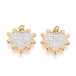 Кристалл 304 подвески из нержавеющей стали и полимерной глины ручной работы со стразами, сердце, с целью перехода в кольце, ионное покрытие (ip), реальный 18 k позолоченный, кристалл, 15x15.5x2.5 мм, отверстие : 2.8 мм