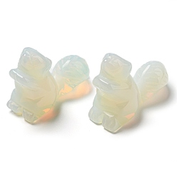 Опал Резные фигурки белок из опалита, для домашнего офиса настольный орнамент фэн-шуй, 35.5~36.5x18~19x51 мм