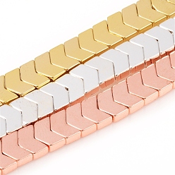 (52) Непрозрачная лаванда Гальванические немагнитная синтетический гематит бисер пряди, стрелка, разноцветные, 4.5x6x2 мм, отверстие : 0.7 мм, около 119 шт / нитка, 16.54 дюйм (42 см)