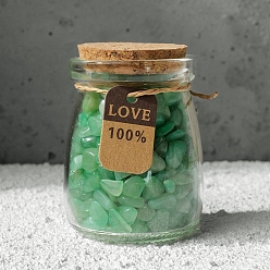 Зеленый Авантюрин Натуральный зеленый авантюриновый осколок целебные кристаллы бутылки желаний, Драгоценные камни Викки для балансировки энергии, медитационной терапии, 75x75 мм