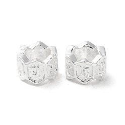 925 Sterling Silver Plated Brass Beads, Cadmium Free & Nickel Free & Lead Free, Flat Round, 925 Sterling Silver Plated, 5.5x3.5mm, Hole: 3.5mm