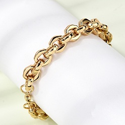 Золотой 304 женские браслеты-цепочки со звеньями из нержавеющей стали, ионное покрытие (ip), золотые, 7.01 дюйм (17.8 см)