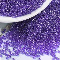 (RR176) Transparent Cobalt Luster MIYUKI Round Rocailles Beads, Japanese Seed Beads, (RR176) Transparent Cobalt Luster, 15/0, 1.5mm, Hole: 0.7mm, about 5555pcs/bottle, 10g/bottle