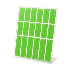 Лайм 18-слот акриловый органайзер для сережек стенды, l-образный, желто-зеленые, 6.9x19x24 см, отверстие : 1.5 мм