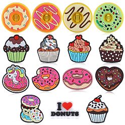 Mixed Shapes 15 шт. 15 стили пластиковые бусины из ПВХ, тема еды, разнообразные, 16~30x21.5~27x8.5~9 мм, отверстие : 2.5~3 мм, 1 шт / стиль