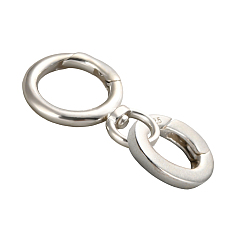 Silver 2Pcs 2 Styles 925 Sterling Silver Spring Gate Clasps with Swivel Clasps, Oval, Silver, 10~12x7x2mm, 1pc/style