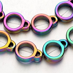 (966) Внутренний цвет Кристалл / Лиловато-лиловый на подкладке Гальванизировать немагнитных синтетический гематит нитей бисера, кальян, с покрытием разноцветным, 16x12x4 мм, отверстие : 1 мм, около 26 шт / нитка, 15.7 дюйм